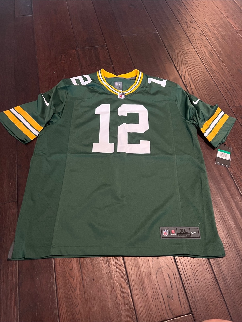 Nwt Aaron rodgers nfl Green and Yellow No.12 Football Jersey